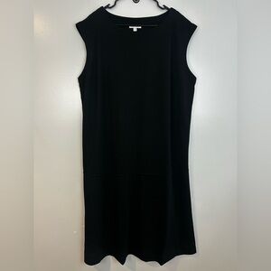 NWT Prologue Black Sleeveless Shift Drop Waist Knee Length Dress Size 1X